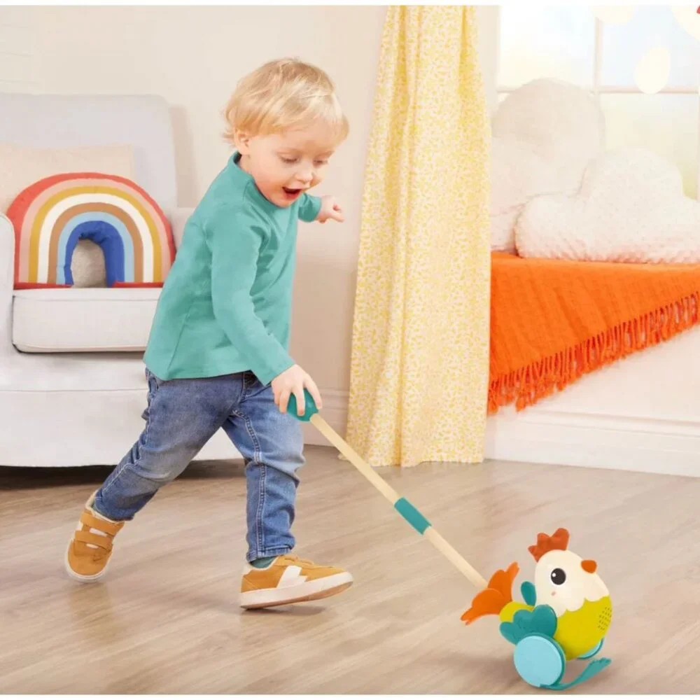 B.TOYS Chick-n-Chase Walking Animal Push Toy